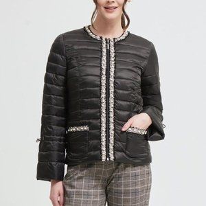 Brand new with Tags- Joseph Ribkoff puffer jacket with pearl accents